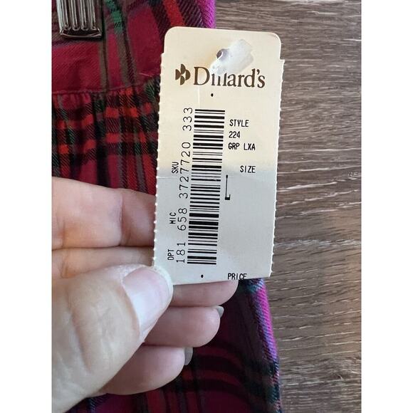 Vintage Cat Sweater Knit Sz L Pink Set Plaid Skirt Retro 70’s New - Picture 9 of 9